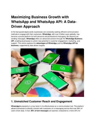 Maximizing Business Growth with WhatsApp & WhatsApp API: A Data-Driven Approach