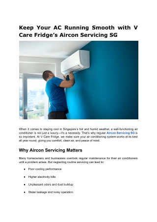 Aircon Servicing SG
