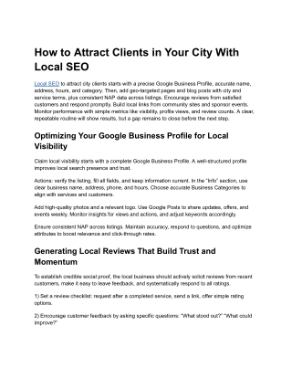 How to Attract Clients in Your City With Local SEO