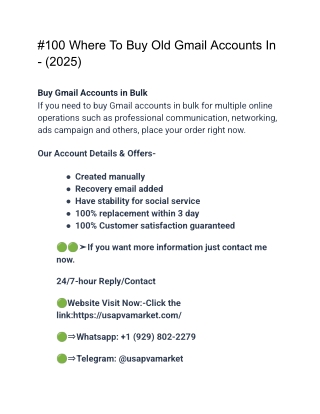 #100 Where To Buy Old Gmail Accounts In - (2025)