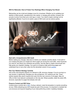 SEO for Rebrands How to Protect Your Rankings When Changing Your Brand