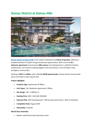 Damac District at Damac Hills