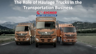 The Role of Haulage Trucks in the Transportation Business