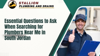 Essential Questions to Ask When Searching for Plumbers Near Me in South Jordan
