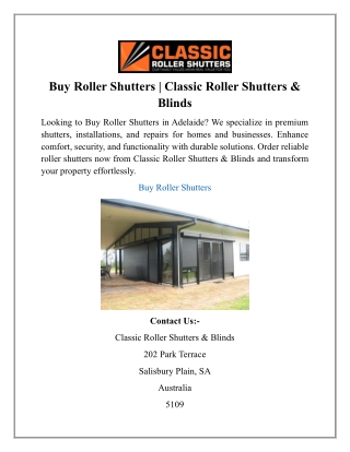 Buy Roller Shutters | Classic Roller Shutters & Blinds