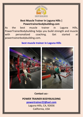 Best Muscle Trainer In Laguna Hills  Powertrainerbodybuilding.com