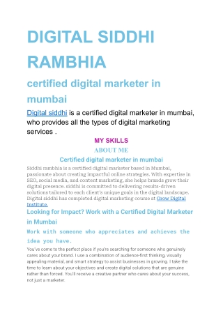 DIGITAL SIDDHI RAMBHIA