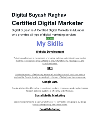 Digital Suyash | Certified Digital Marketer in Mumbai