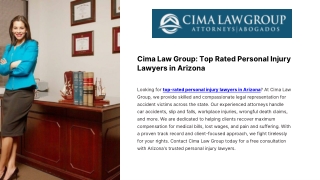 Cima Law Group Top Rated Personal Injury Lawyers in Arizona