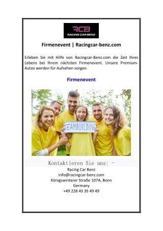 Firmenevent  Racingcar-benz.com