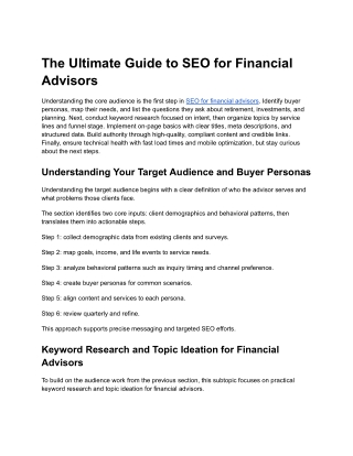 The Ultimate Guide to SEO for Financial Advisors