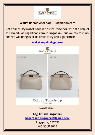 Wallet Repair Singapore  Bagartisan.com