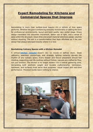 Expert Remodeling for Kitchens and Commercial Spaces that Impress