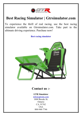 Best Racing Simulator Gtrsimulator.com