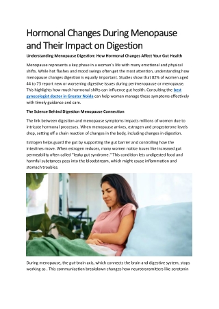 Hormonal Changes During Menopause and Their Impact on Digestion