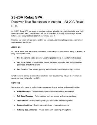 23-20A Relax SPA