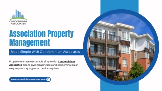 Association Property Management - Made Simple With Condominium Associates