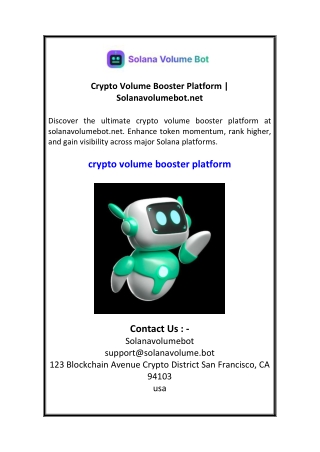 Crypto Volume Booster Platform  Solanavolumebot.net