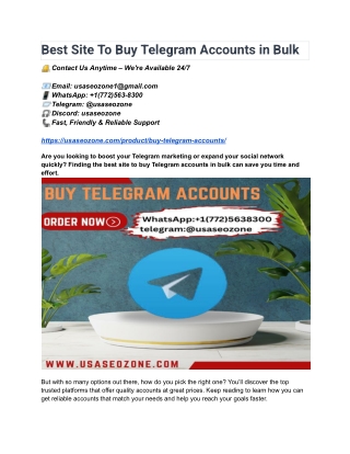 Explore The Best Site To Buy Telegram Accounts in Bulk