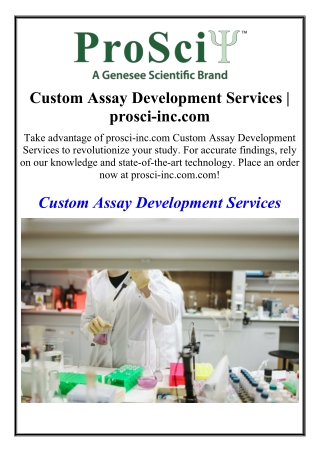 Custom Assay Development Services | prosci-inc.com