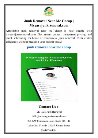 Junk Removal Near Me Cheap  Myeasyjunkremoval
