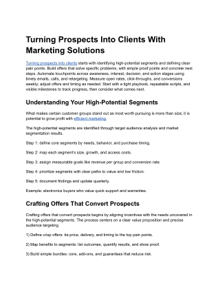 Turning Prospects Into Clients With Marketing Solutions