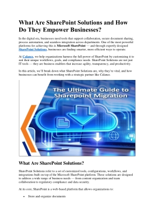 What Are SharePoint Solutions and How Do They Empower Businesses