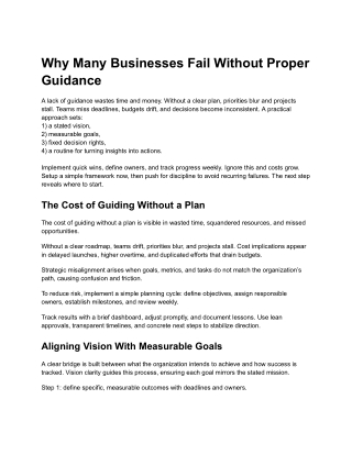 Why Many Businesses Fail Without Proper Guidance