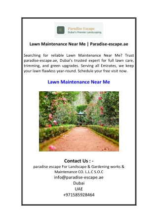 Lawn Maintenance Near Me  Paradise-escape.ae