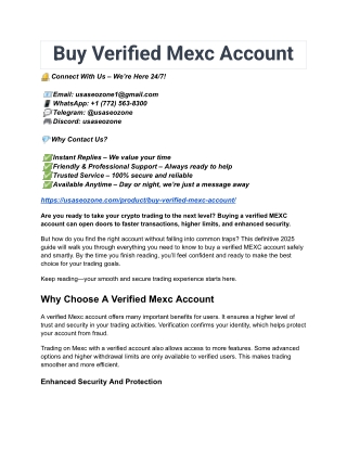 Definitive 2025 Guide To Buy Verified Mexc Account