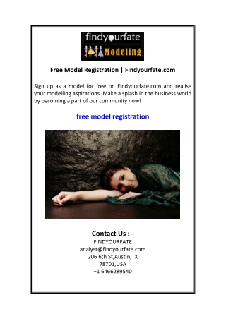 Free Model Registration  Findyourfate.com