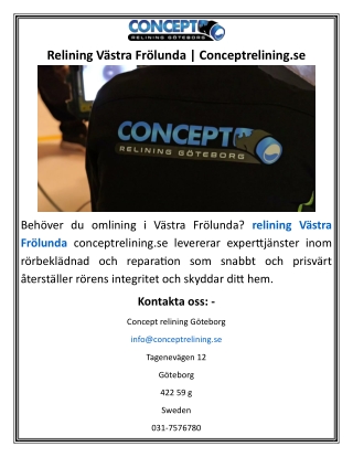 Relining Västra Frölunda  Conceptrelining.se