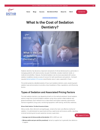 What Is the Cost of Sedation Dentistry