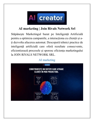 AI marketing | Join Rivals Network Srl