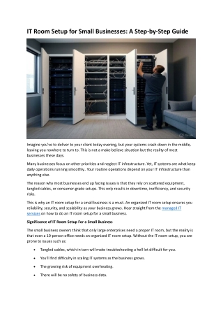 IT Room Setup for Small Businesses A Step-by-Step Guide