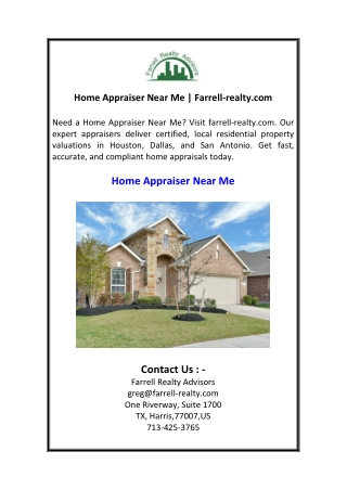 Home Appraiser Near Me  Farrell-realty.com