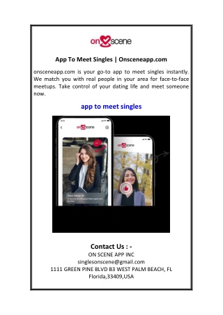 App To Meet Singles  Onsceneapp.com
