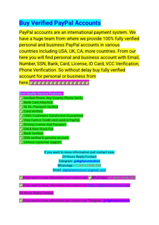 Buy Verified PayPal Accounts... 666