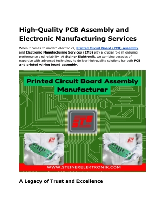 printed wiring board assembly