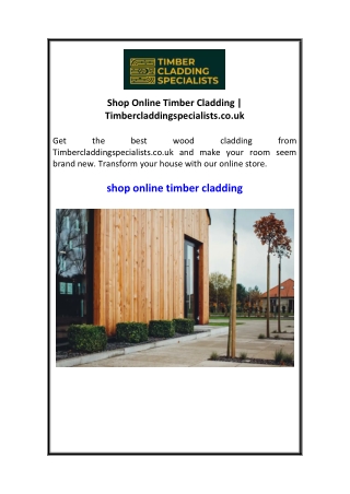 Shop Online Timber Cladding  Timbercladdingspecialists.co.uk