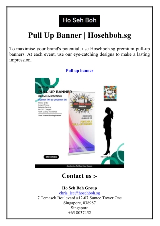Pull Up Banner  Hosehboh.sg