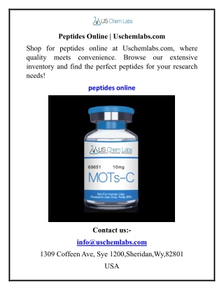 Peptides Online  Uschemlabs.com