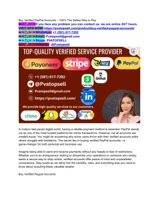 7.0 Best Sites To Buy verified PayPal Accounts In This 2025