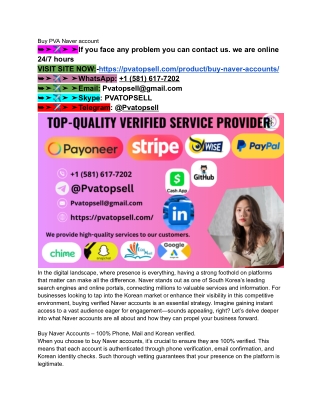 Top 3 Best Site To Buy Naver Accounts _ Los Angele