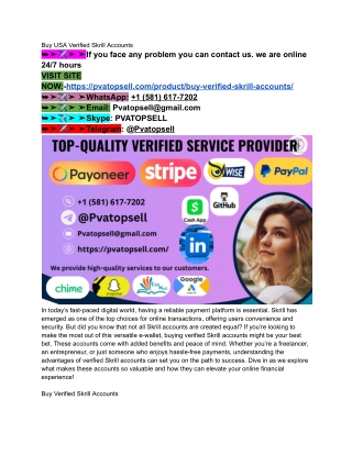 Top 7 Sites To Buy Verified Skrill Accounts in This Year