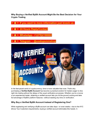 Why Buying a Verified ByBit Account Might Be the Best Decision for Your Crypto Trading