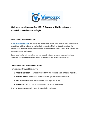 A Complete Guide to Smarter Backlink Growth with Vefogix