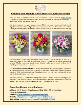 Beautiful and Reliable Flower Delivery Cupertino Service