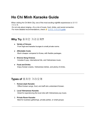 Ho Chi Minh Karaoke Guide