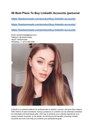 06 Best Place To Buy LinkedIn Accounts (personal